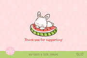 Sweet Watermelon Bunny Clipart, an Animal Illustration by Blumensdiary (Thumbnail 6 of 6)