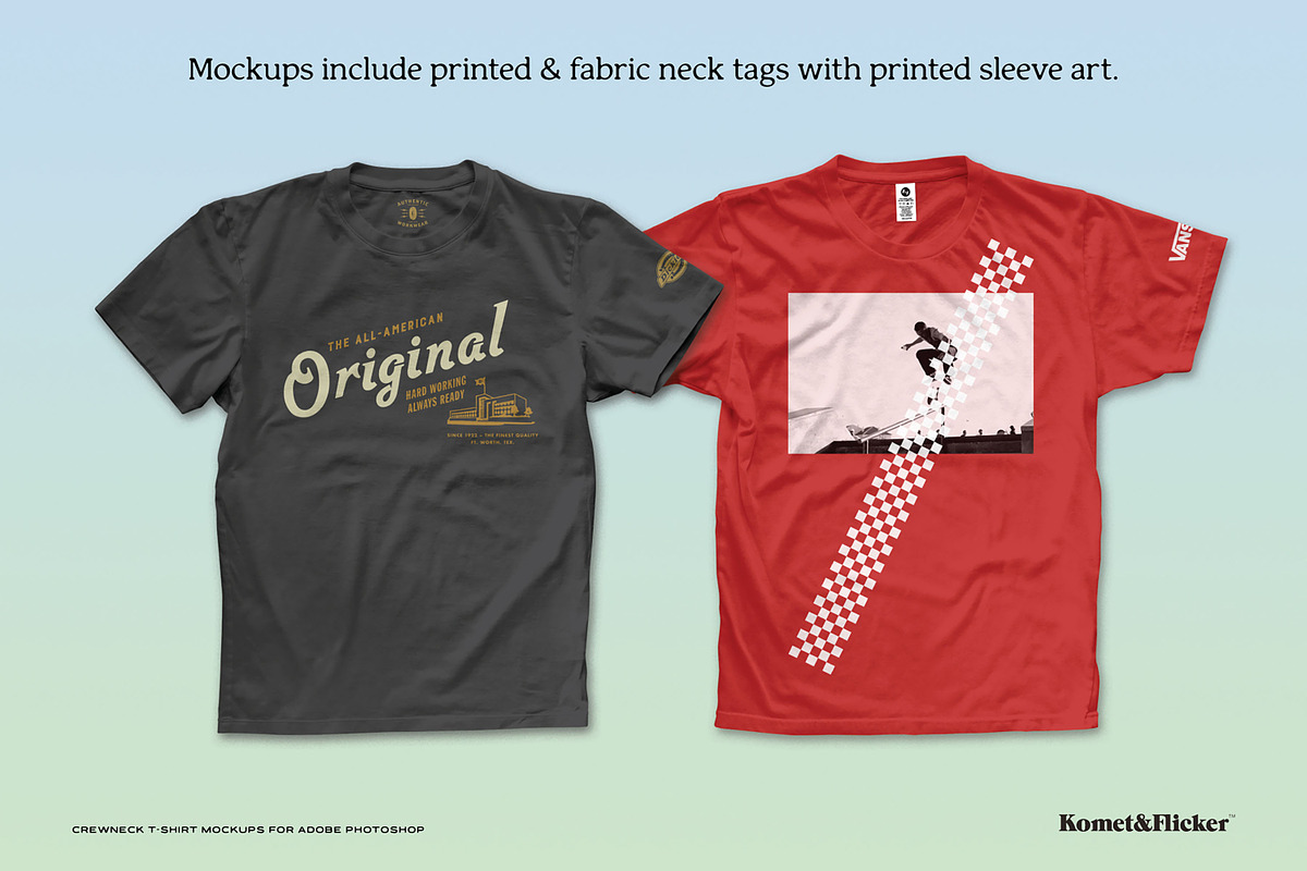 Crewneck T-Shirt Mockups, a Shirt Mockup by Komet & Flicker (Photo 9 of 12)