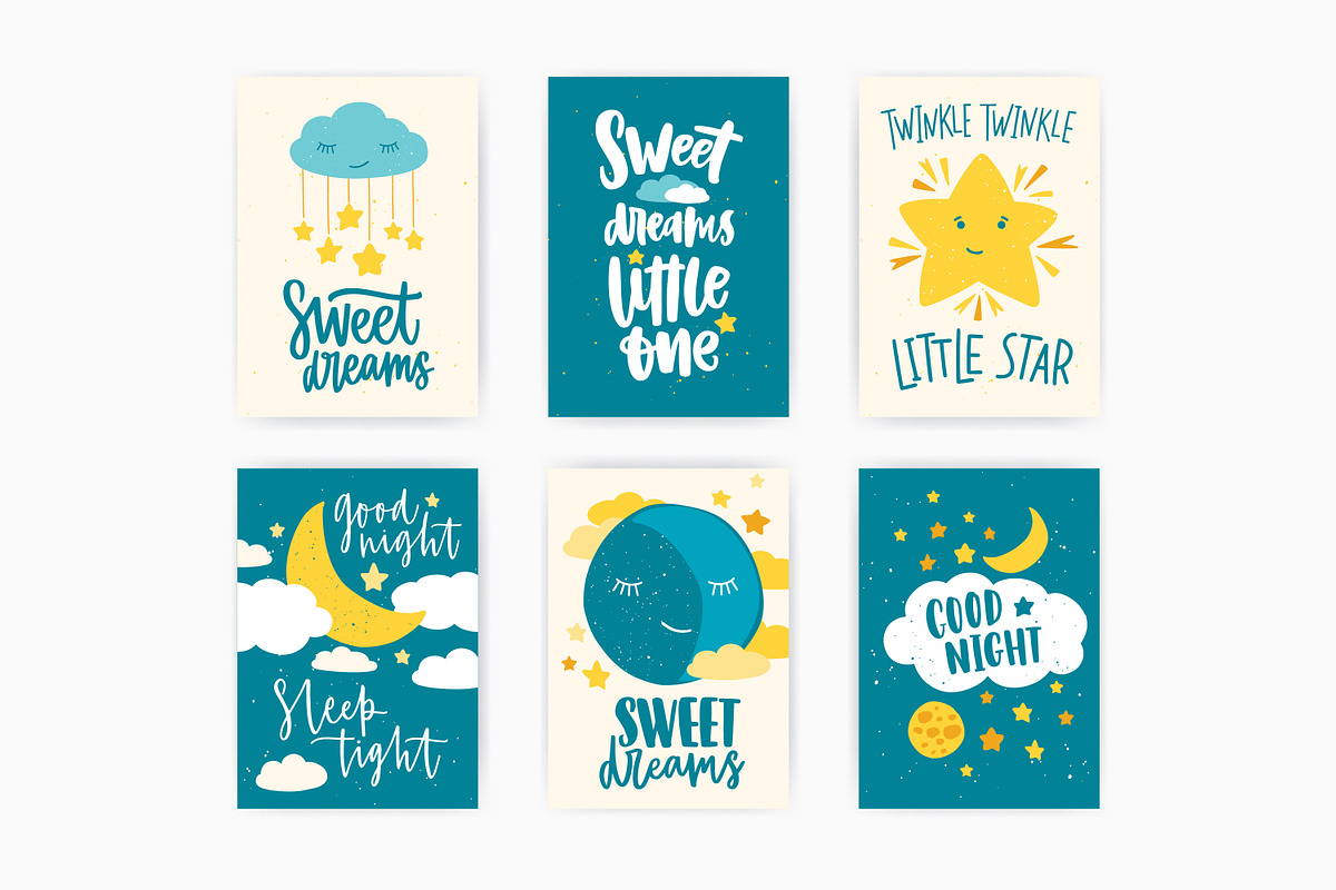 Sweet dreams cards set, a Decorative Illustration by Good Studio (Photo 3 of 9)