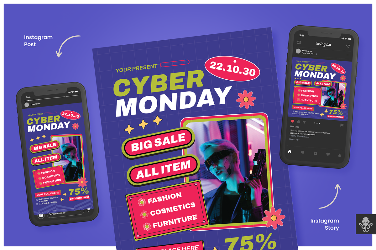Cyber Monday Flyer Set, a Flyer Template by SquidPixey (Photo 1 of 6)