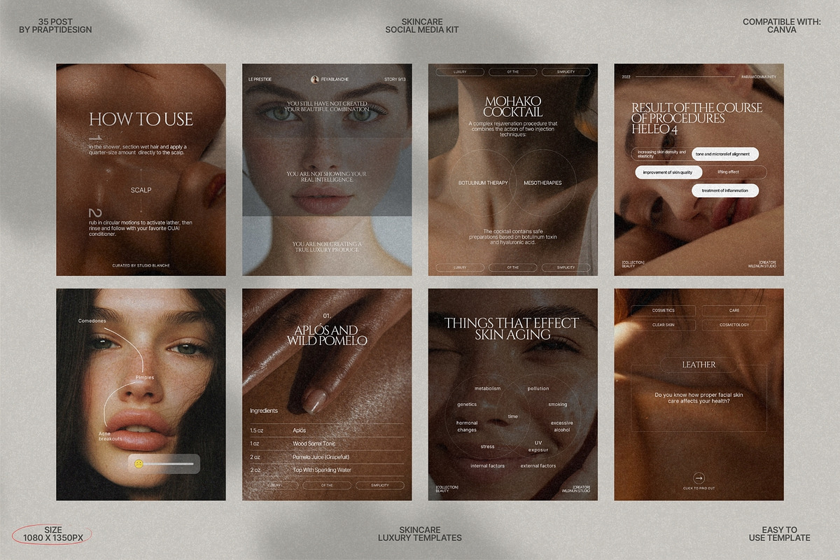 Skincare Post Templates for Canva preview 4
