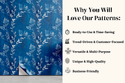 Cyanotype Floral Seamless Patterns, a Pattern Graphic by Ninterints (Thumbnail 4 of 18)