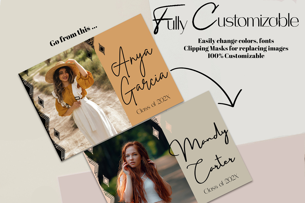 Photoshop Grad Card & Digital Invite, a Card Template by InstaNoirDesigns (Photo 5 of 8)
