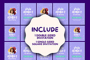 Flower Party Canva Invitation, a Design Template by TemplateCastleStore (Thumbnail 4 of 5)