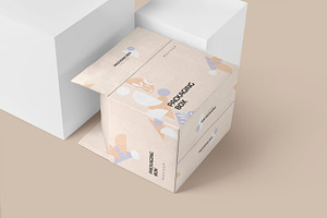 Rectangular Cardboard Box Mockups