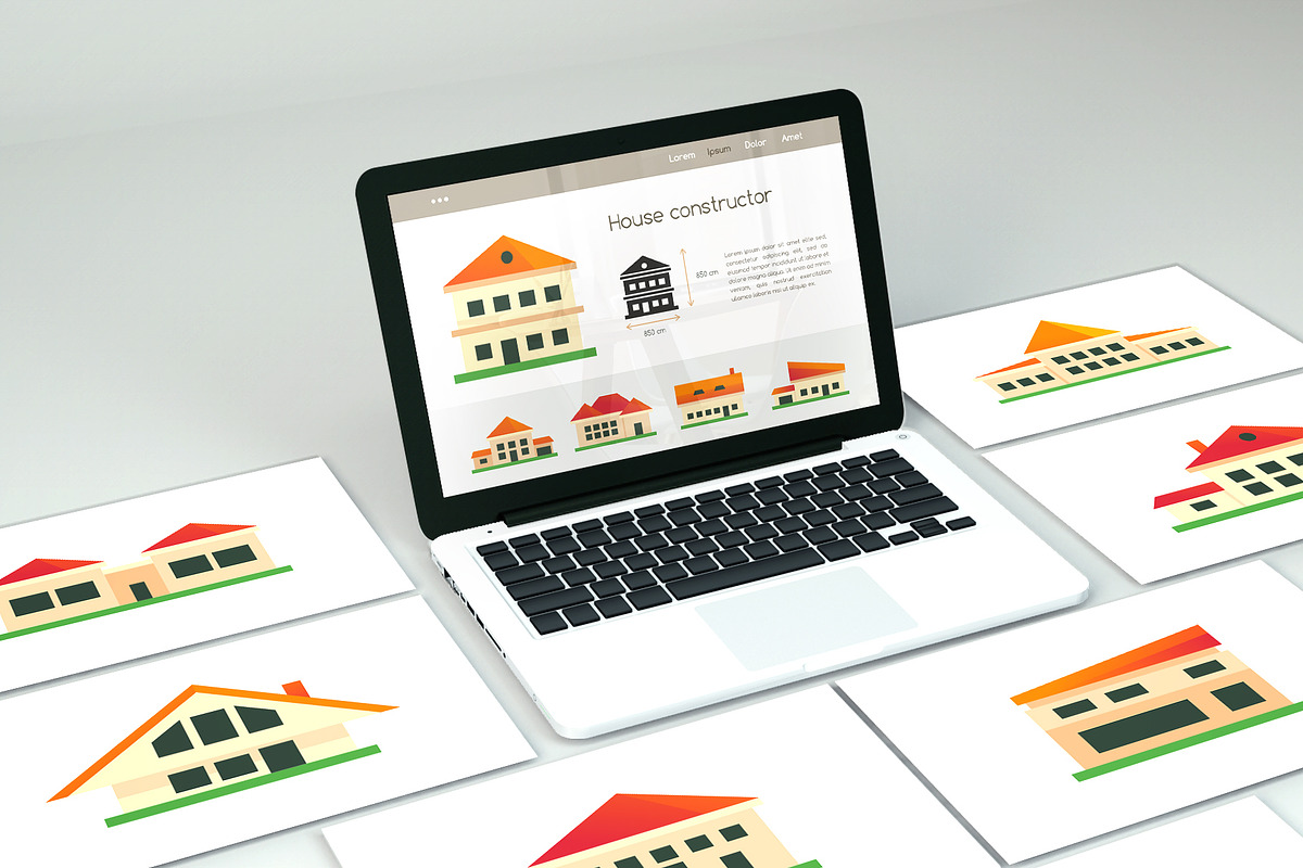 Flat Design City Buildings Icons Set preview 4