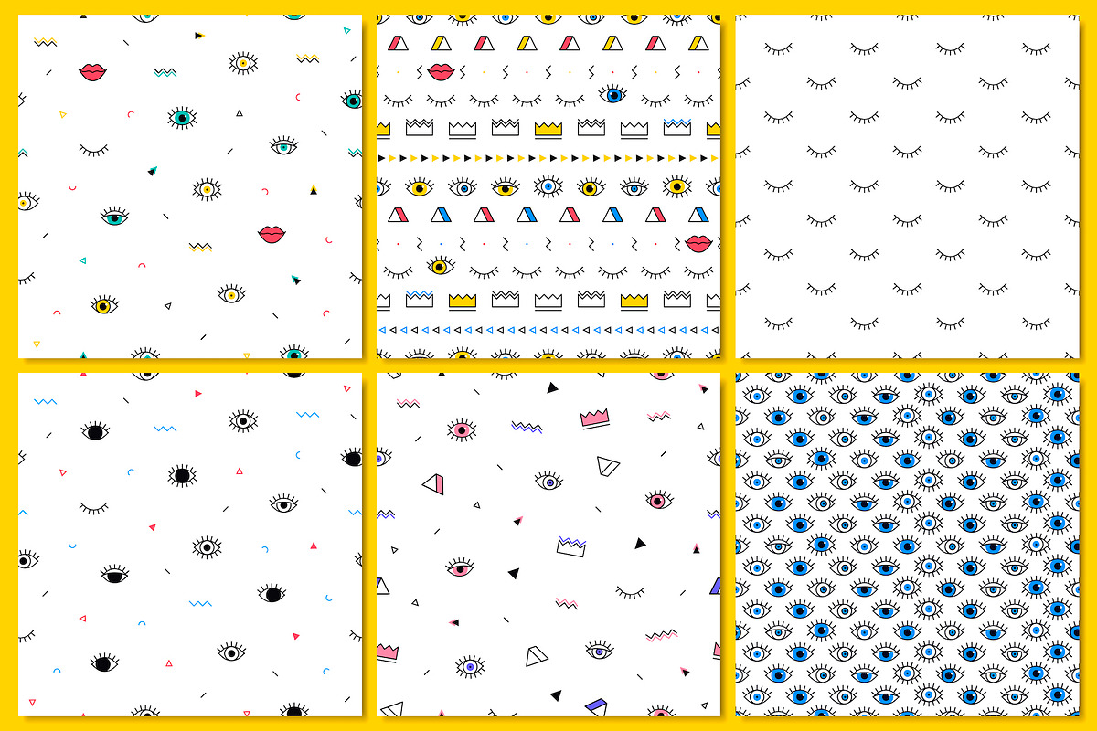Weird Eyes Seamless Patterns Set, a Pattern Graphic by Krolja (Photo 2 of 6)