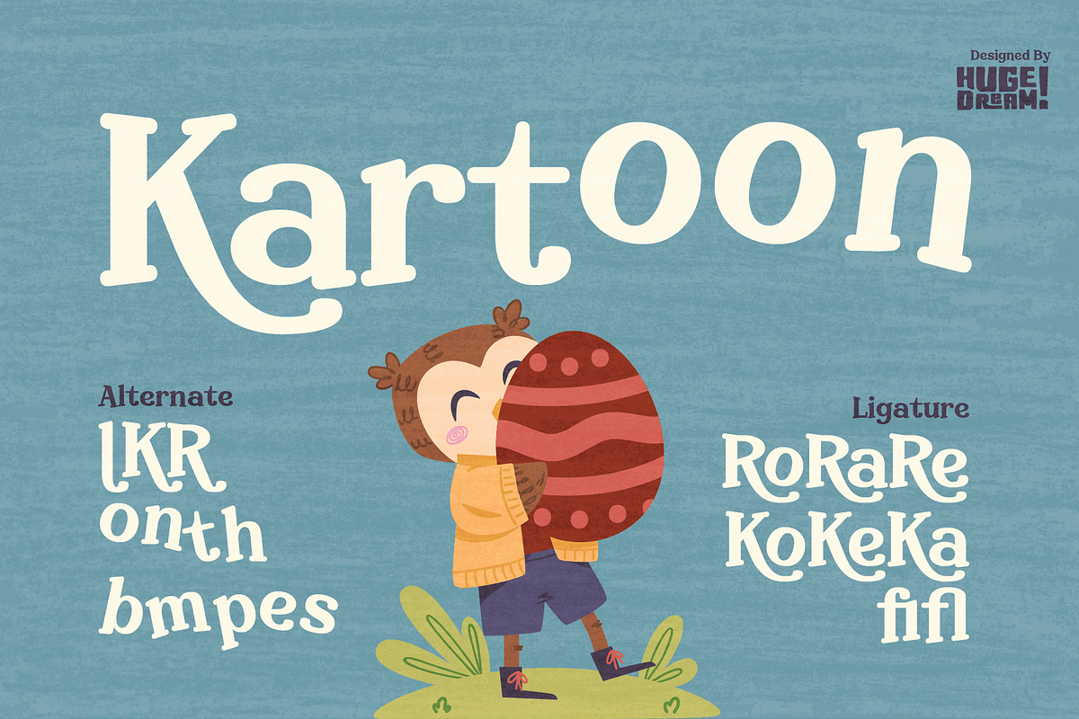 Ranleis - Whimsical Playful Font, a Serif Font by Huge Dream Studio (Photo 7 of 9)