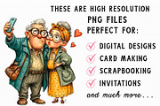 Whimsical Valentine Old Couple Clipa, an Illustration by Libby Wishes (Thumbnail 7 of 7)