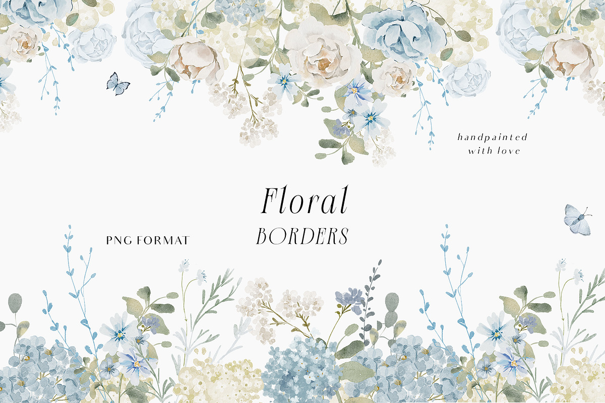 Watercolor Blue White flowers, a Decorative Illustration by Grace Noboa Illustrations (Photo 13 of 14)
