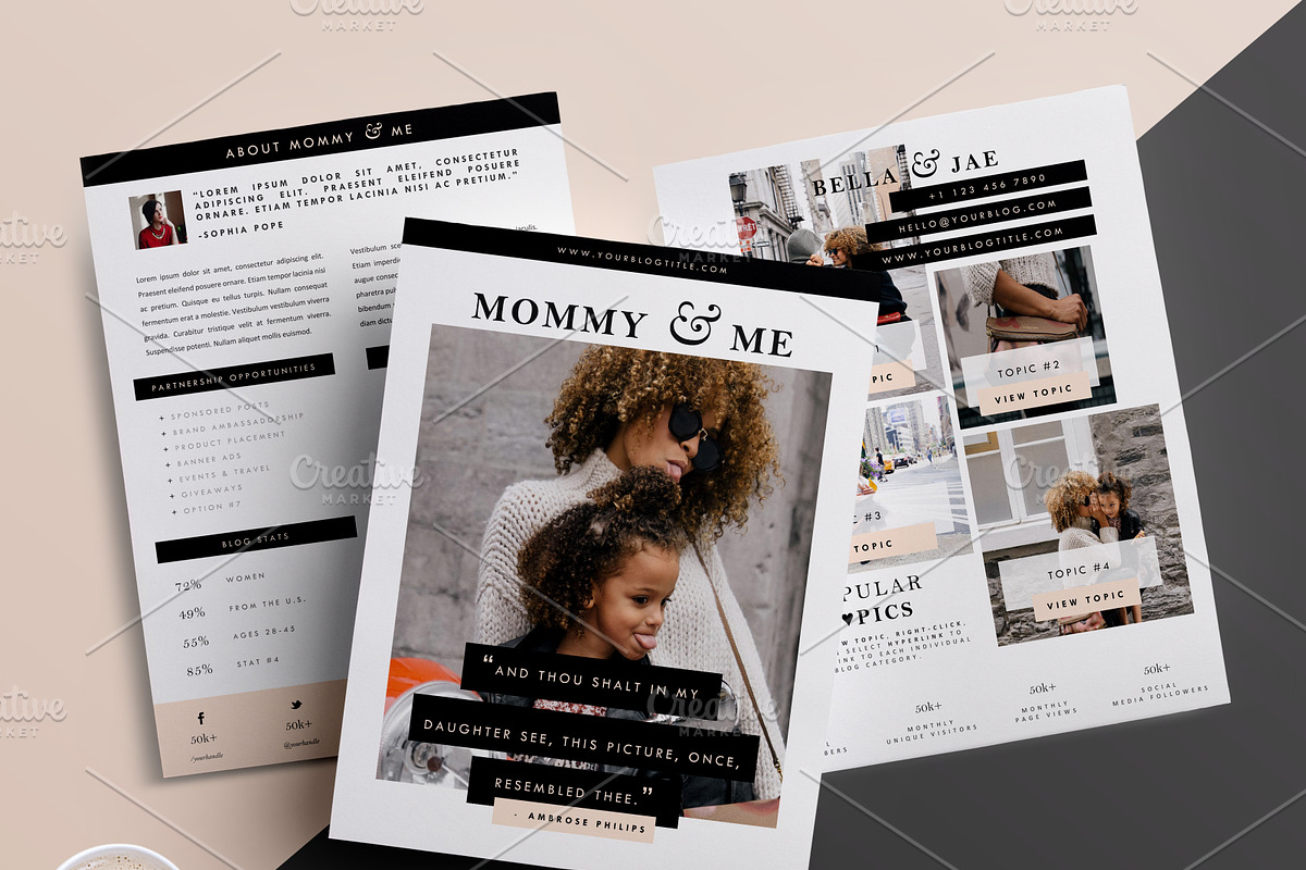 Blog Media Kit Template | 3 Pages, a Stationery Template by Blogger Kit Co. (Photo 7 of 8)