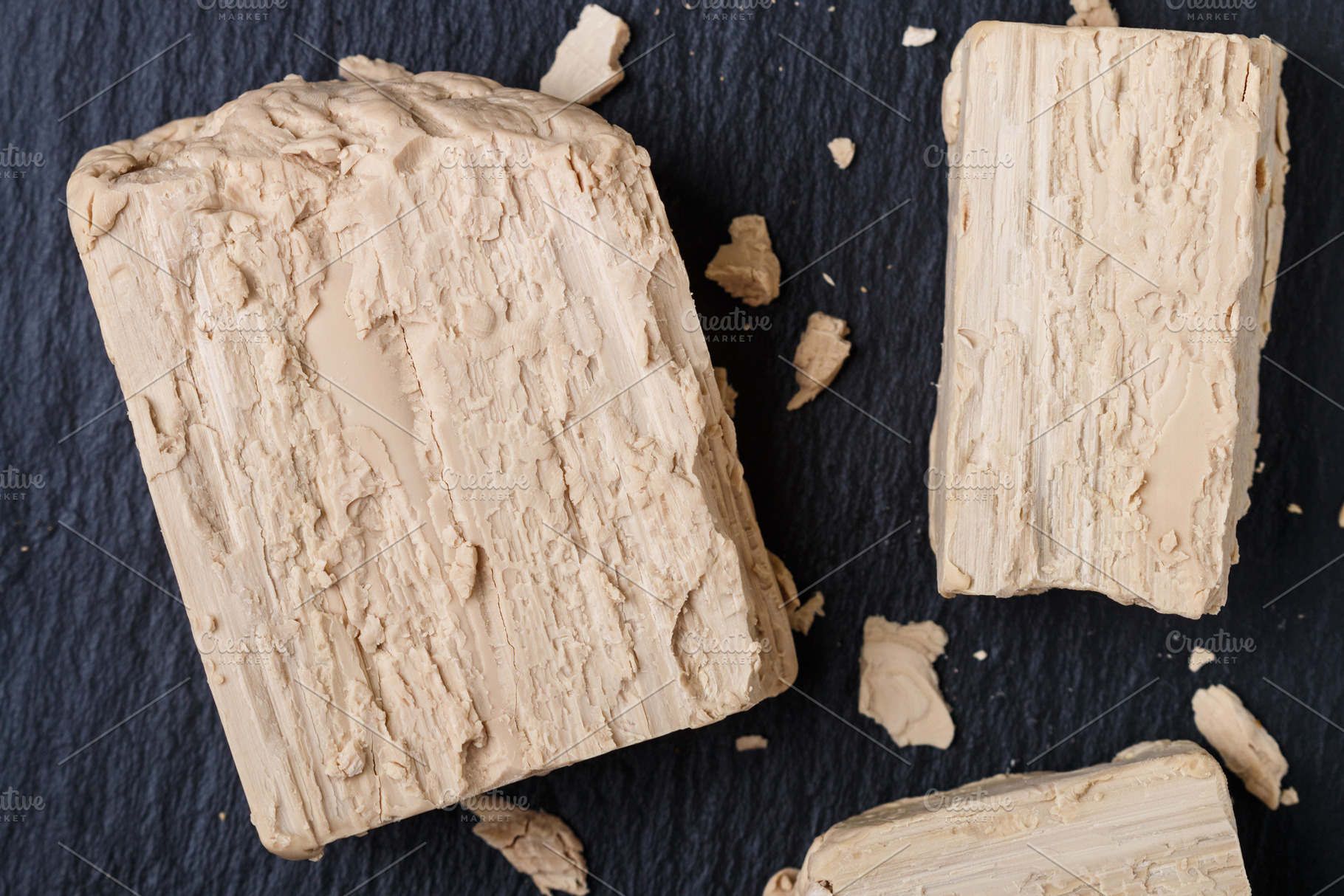Photo fresh yeast containing background, bake, and baker, a Food & Drink Photo by La_Vanda