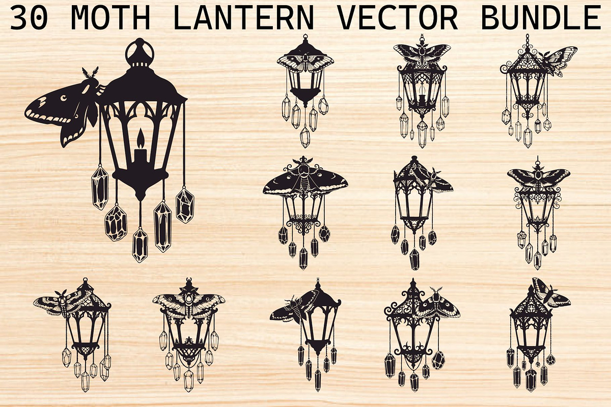 Mystical Moth Lantern Design Bundle, an Illustration by Designs_River (Photo 1 of 31)