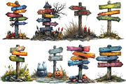 Haunted Signpost Clipart, an Illustration by Designworld (Thumbnail 2 of 6)