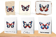 35 Patriotic Butterfly Art Bundle, a Decorative Illustration by Art Paradise Studios (Thumbnail 6 of 8)