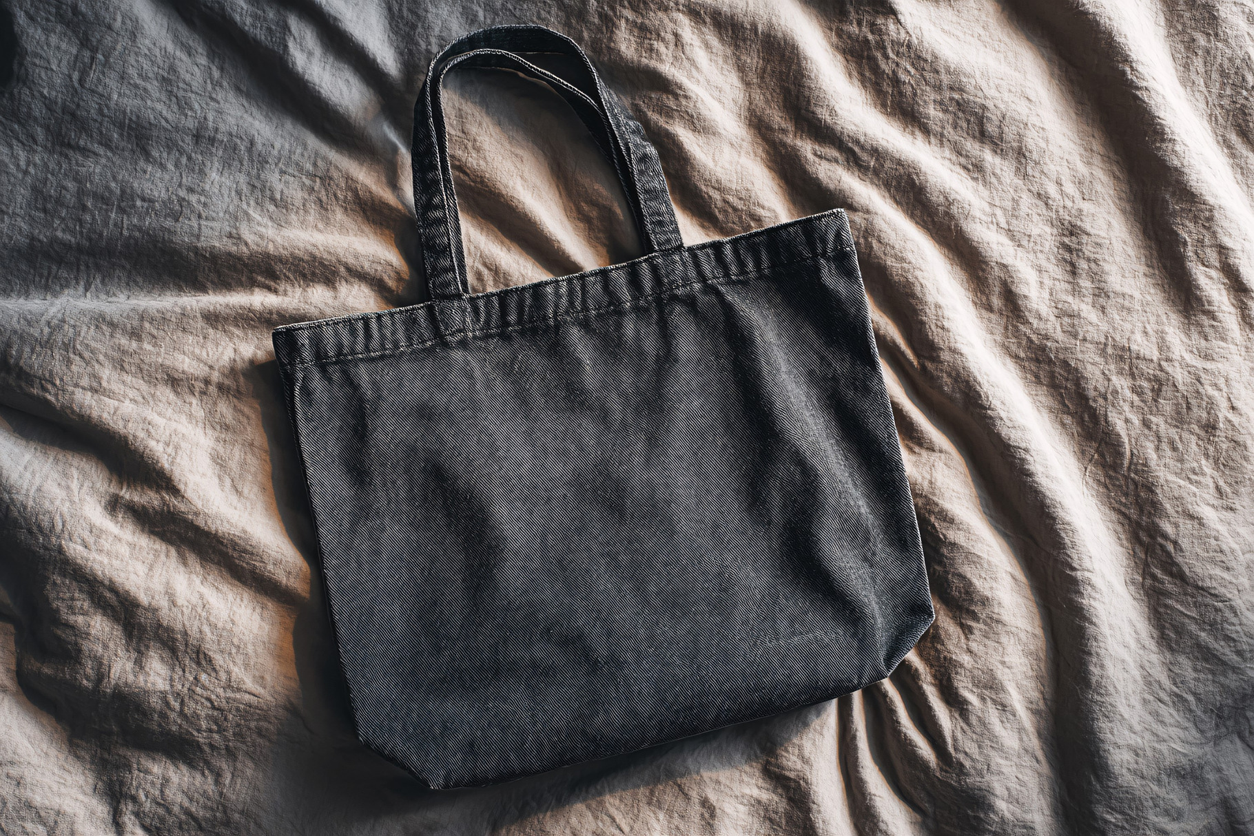 Linen Tote Bag with Leather Handles, a Beauty & Fashion Photo by shahsoft