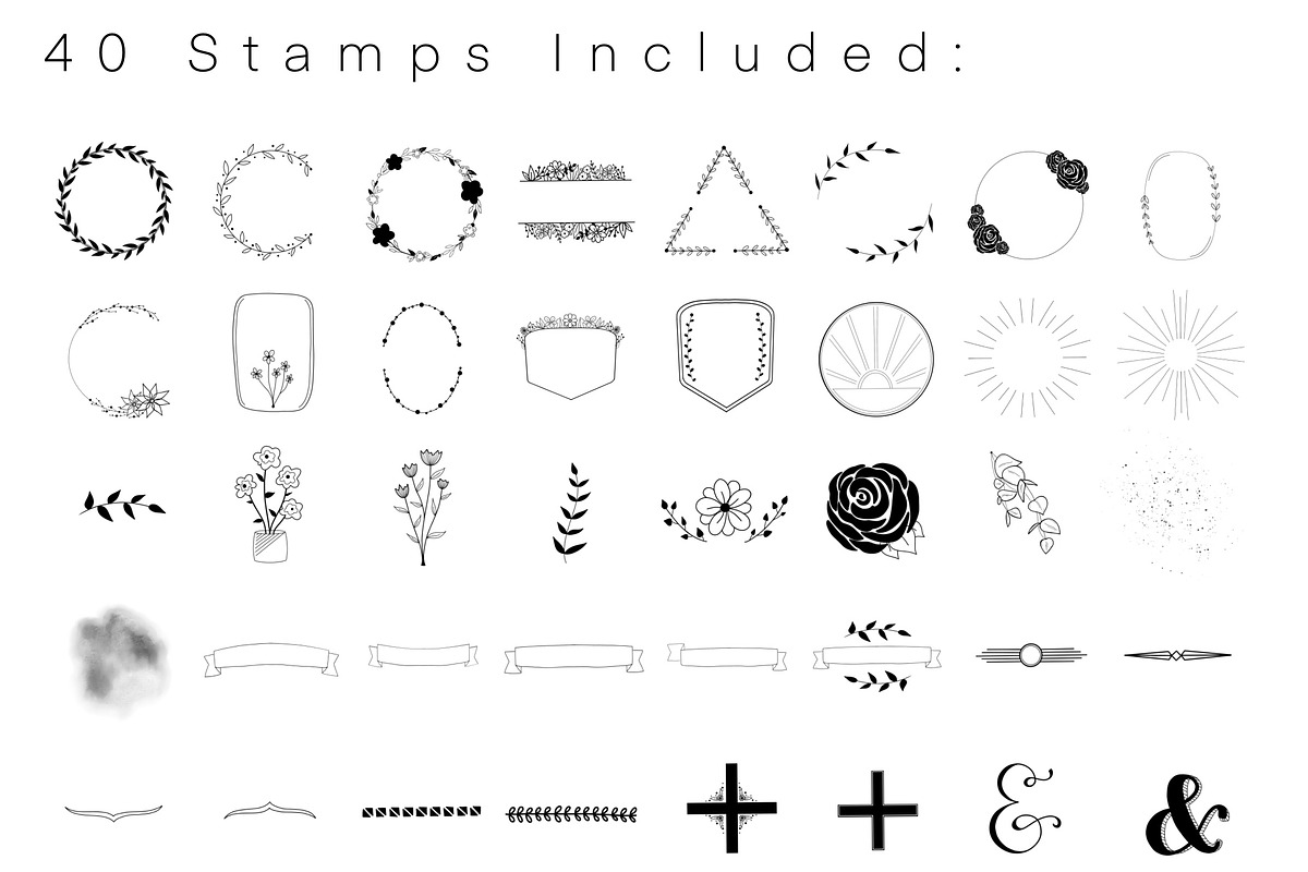 Procreate Brand Builder Stamp Set, a Brush Add-On by Blue Strawberry Studio (Photo 3 of 6)