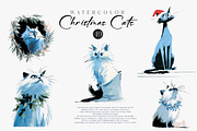 Christmas Cats Holiday Cats Set, an Illustration by CreationArt (Thumbnail 3 of 7)