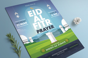 Eid Al Fitr Prayer Template, a Flyer Template by Aarley Kaiven