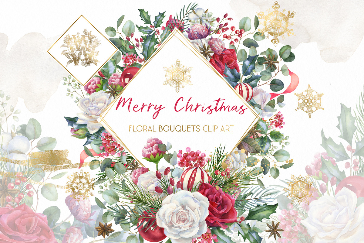 Watercolor Winter wedding border png, an Illustration by WonderWonder (Photo 9 of 10)