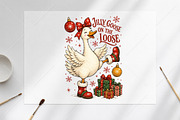 Jolly Goose on the Loose Christmas, a Seasonal Illustration by Canvas Craft (Thumbnail 5 of 5)