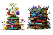 Spring Flower Book Stack Clipart, an Illustration by Dream Creation (Thumbnail 7 of 7)