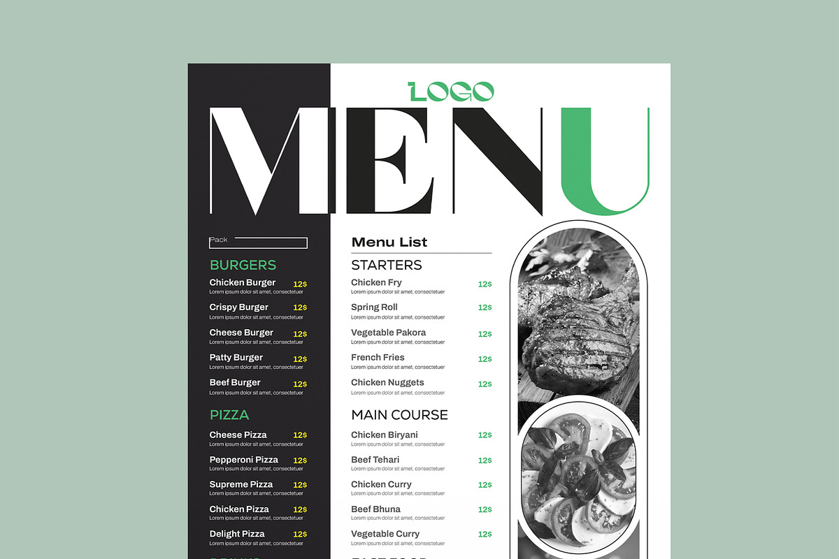Food Menu Template Design, a Brochure Template by MightyDesign (Photo 4 of 8)