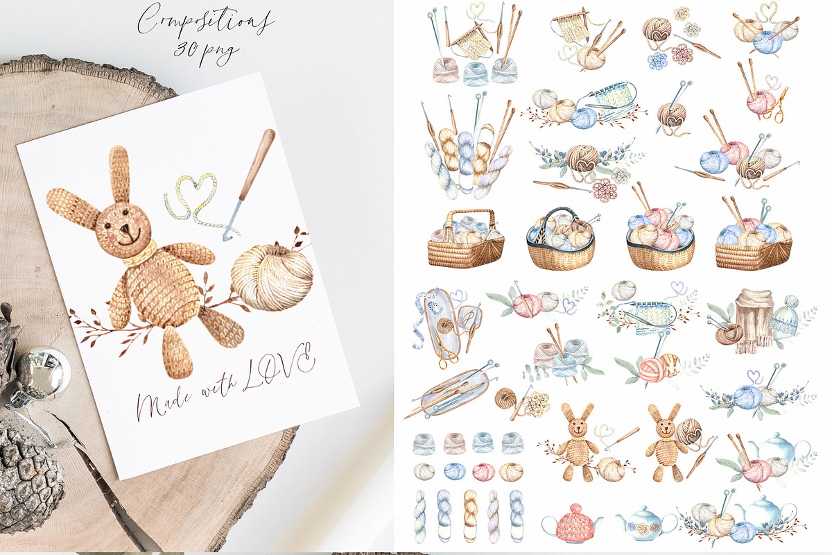 Knitting & Crochet, a Decorative Illustration by JennyColorArt (Photo 8 of 8)