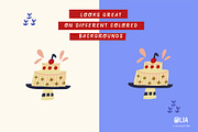 Piece of Cake Birthday Cake Clipart, a Decorative Illustration by Olia (Thumbnail 11 of 19)
