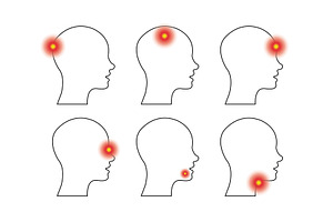 Type of headache and toothache, an Object Illustration by Vector Creator