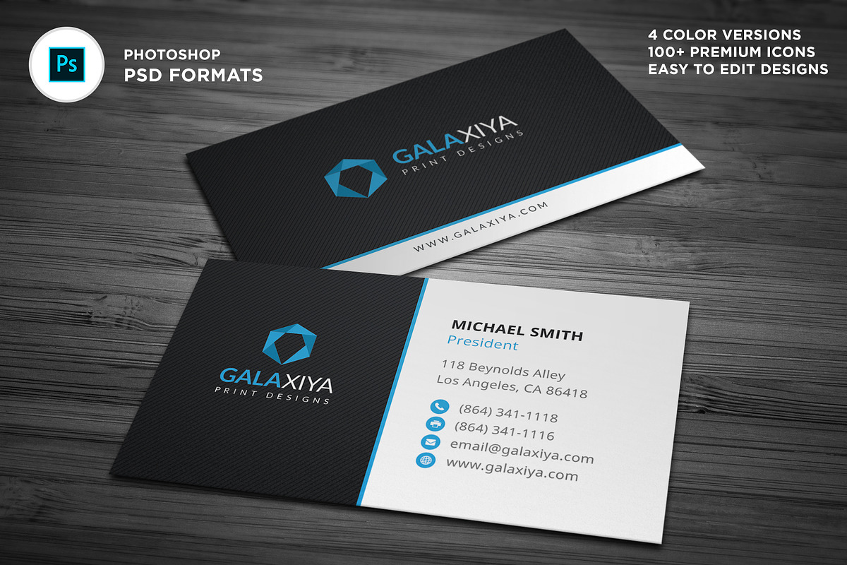 Modern Creative Business Cards, a Business Card Template by Galaxiya (Photo 1 of 8)