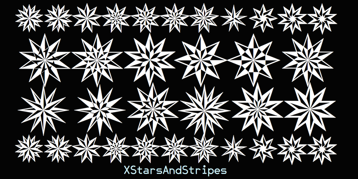 XStarsAndStripes, a Symbol Font by Ingrimayne Type (Photo 2 of 5)