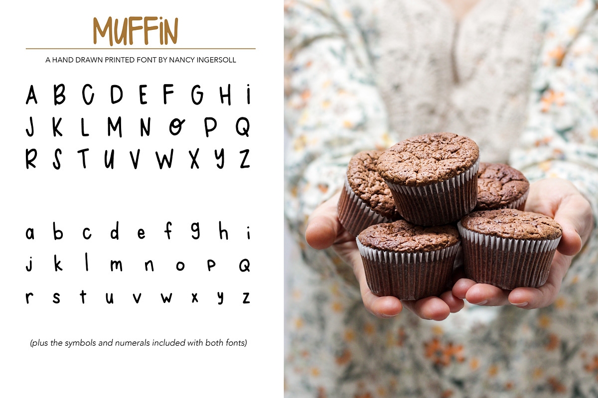 Blueberry Muffin hand drawn font duo, a Sans Serif Font by Nancy Ingersoll (Photo 5 of 6)