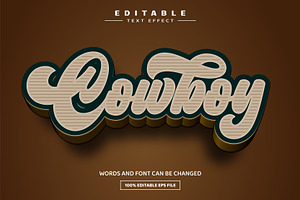 Cowboy 3D Editable Text Effect