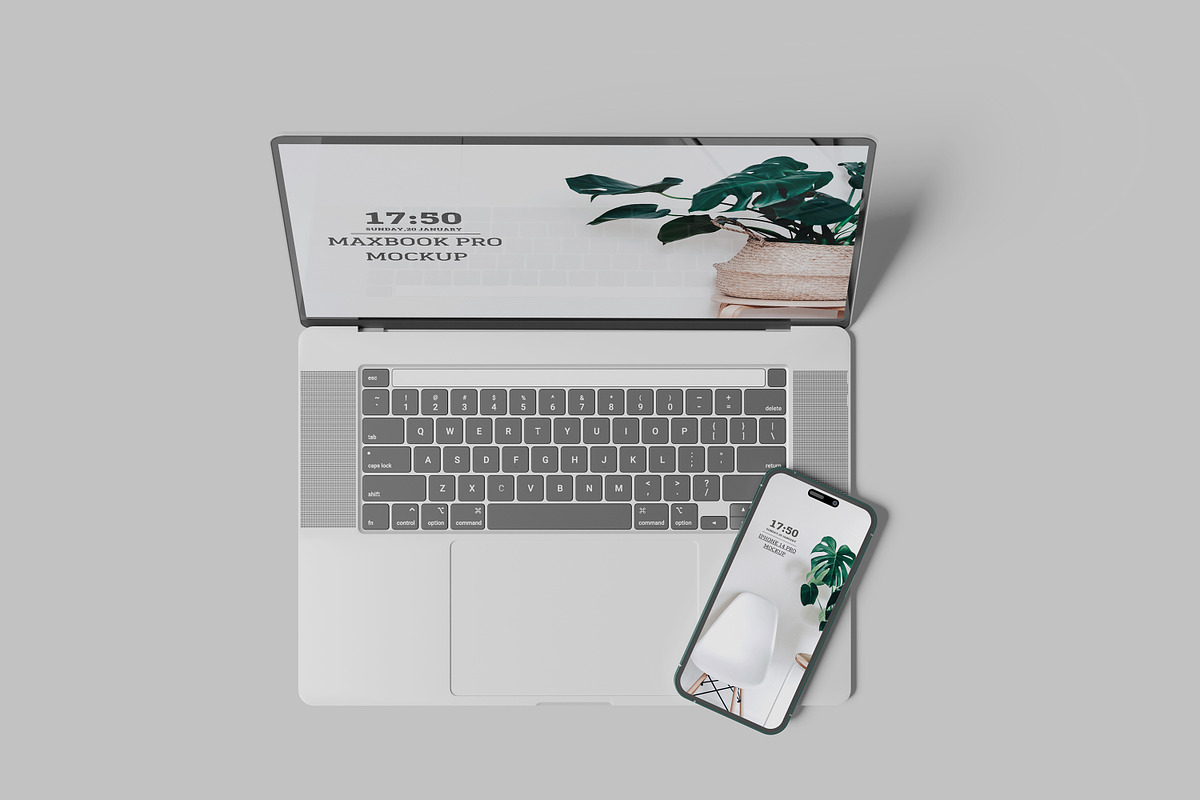 Macbook pro & iPhone 14 Pro mockup, a Mac Mockup by mahhyud (Photo 5 of 11)