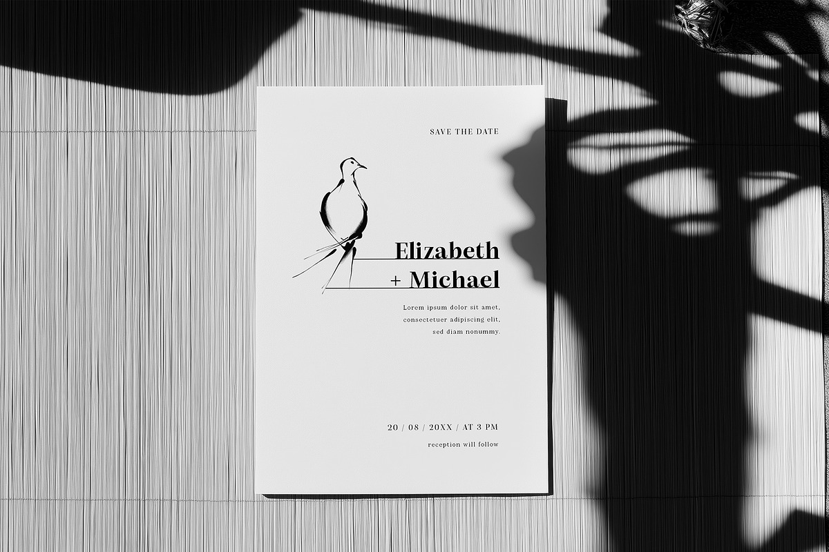 Elegant Sketch Wedding Card