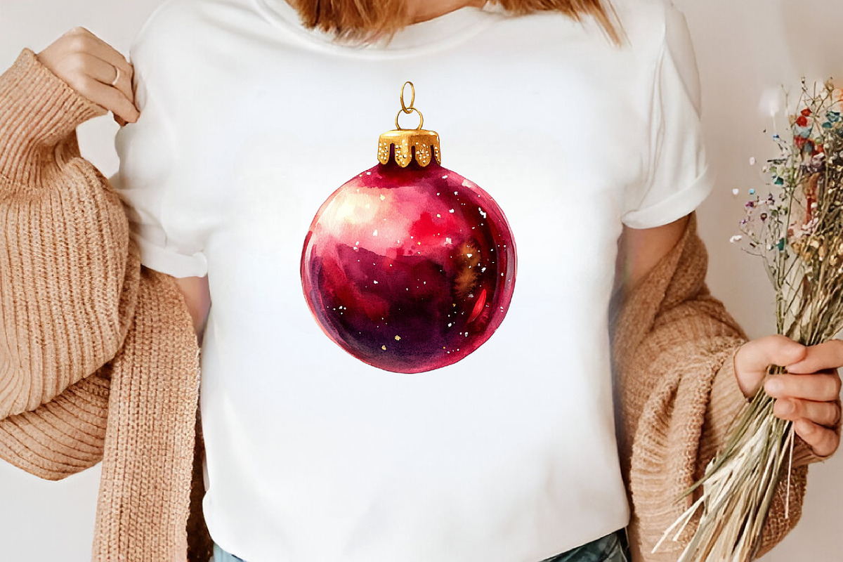 Elegant Burgundy Christmas Clipart, an Illustration by Canvas Craft (Photo 4 of 7)