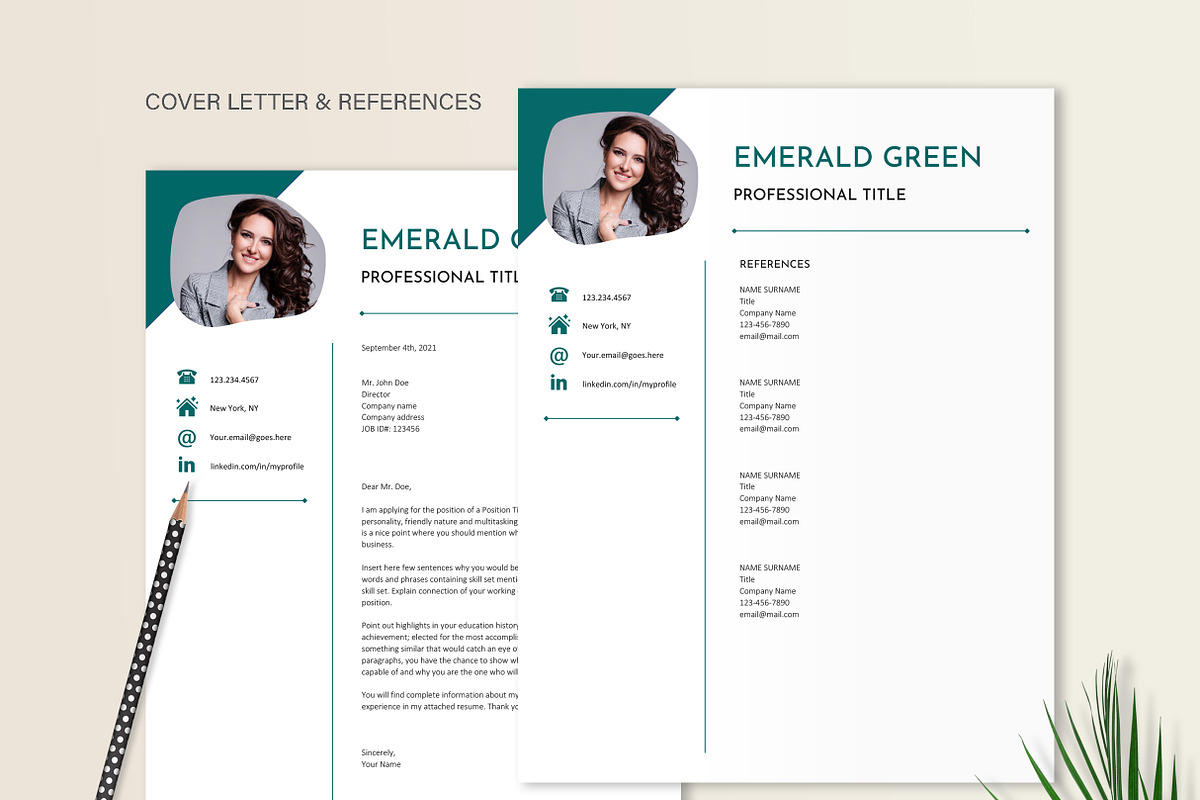 Resume Template Word - Emerald Green, a Resume Template by Stanin Studio (Photo 4 of 10)