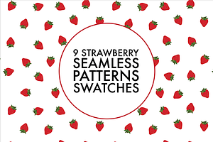 9 Seamless strawberry pattern swatch