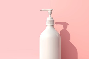 Blank cosmetic bottles on pink featuring cosmetic, bottle, and beauty