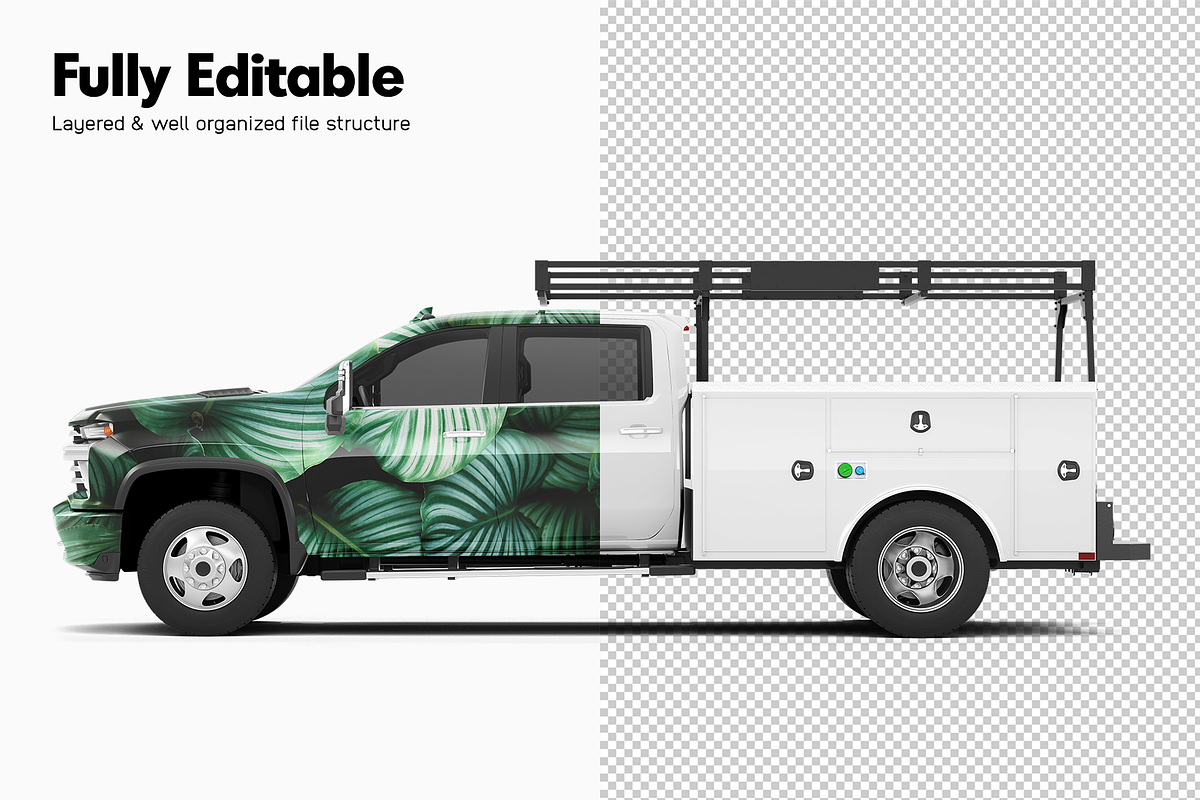 Pickup Truck Mockup 2 Service Body, a Product Mockup by Mockupix (Photo 3 of 12)