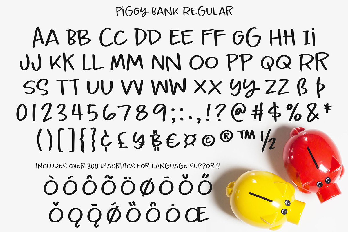 Piggy Bank: casual handwriting font! preview 5