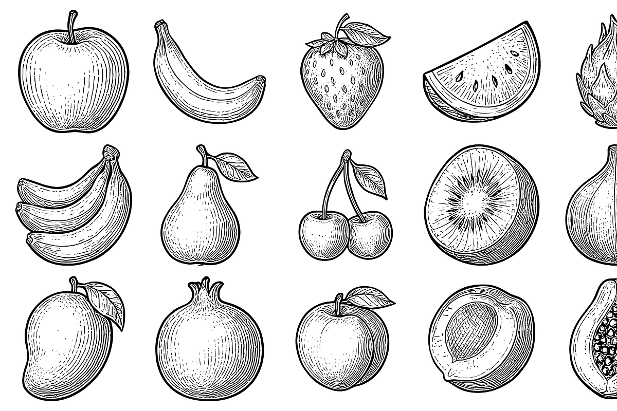 Fresh Fruits Collection, an Object Graphic by nikagraphic