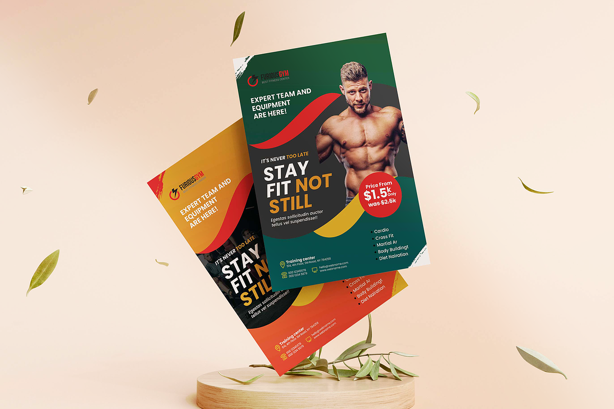 Fitness Trainer Flyer Template, a Flyer Template by Creativpixl (Photo 2 of 7)