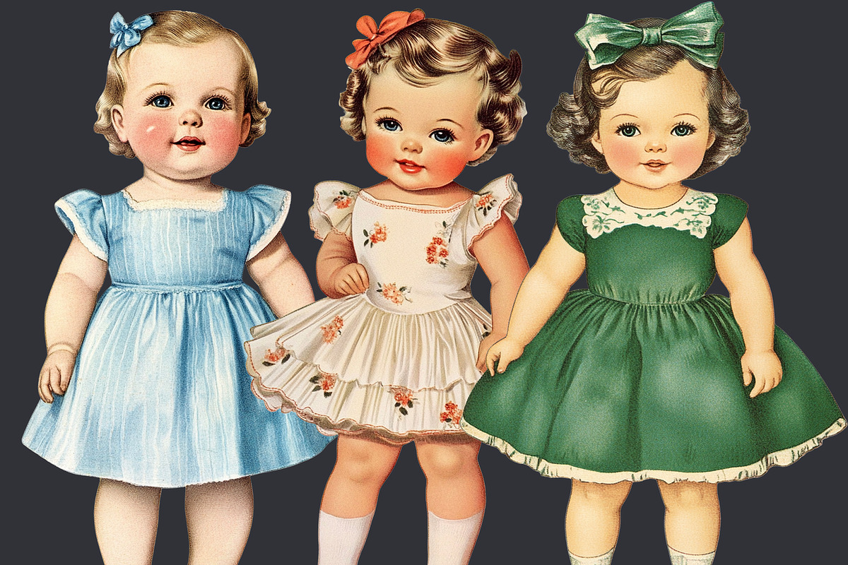 1950s Paper Dolls Clipart 54 PNG, a Person Illustration by EleSArtDesign (Photo 4 of 4)