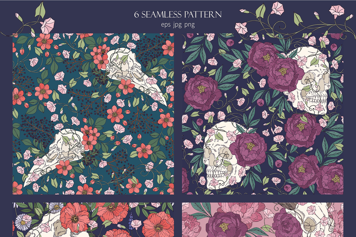 Dark garden. Seamless pattern, a Pattern Graphic by Elona Laff (Photo 2 of 7)
