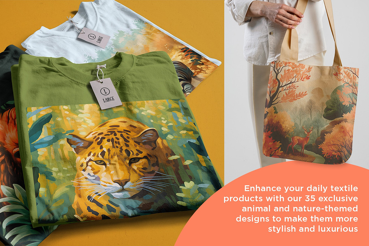 Wild Animal in Tropical Jungle Art, a Wallpaper Graphic by Vibrand Studio (Photo 6 of 10)
