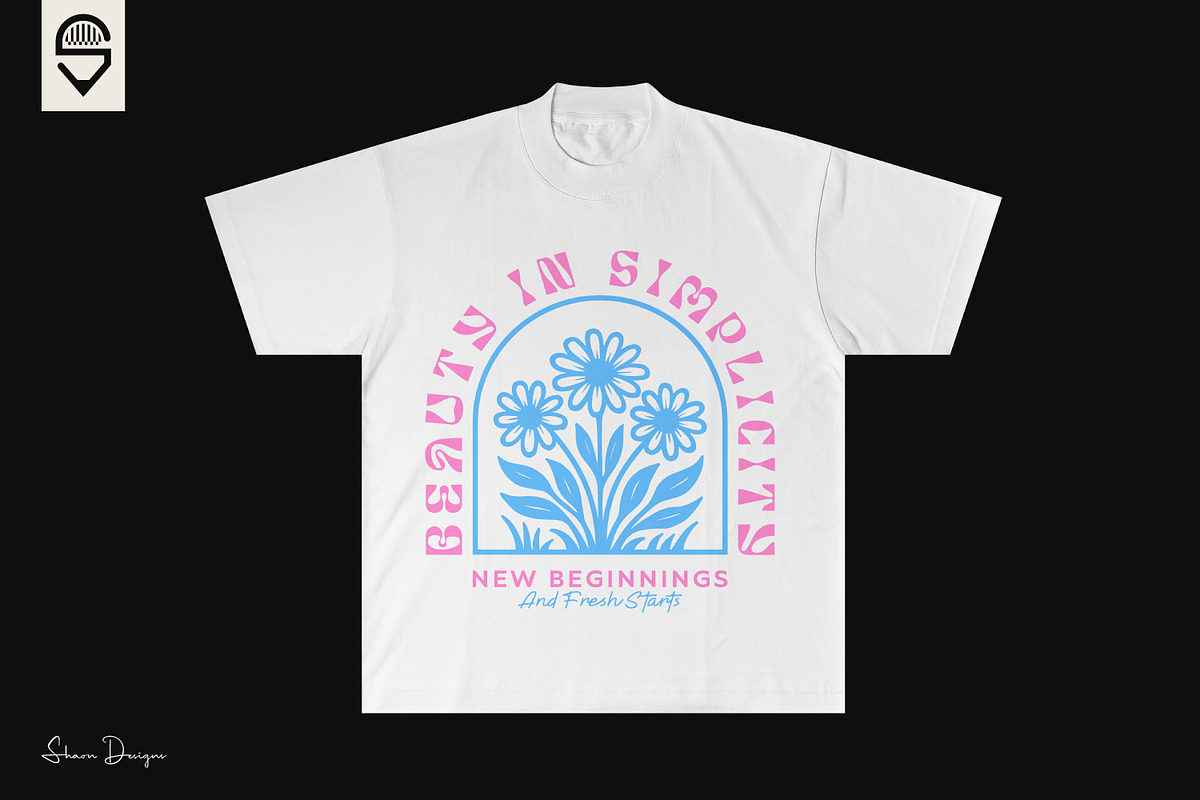 Beautiful Floral Quote T-shirt, a Graphic by shaondesigns (Photo 2 of 4)