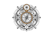 Ornamental Compass Rose SVG Bundle, an Illustration by Gaye Art (Thumbnail 17 of 31)