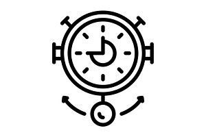 Hour gong black icon, an Outline Icon by Creative priyanka